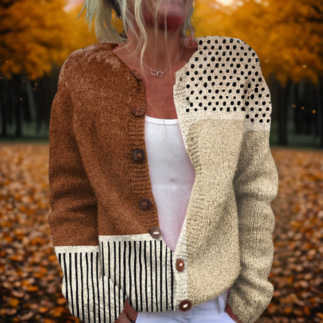 Brielle | Geo-Dot Button Cardigan