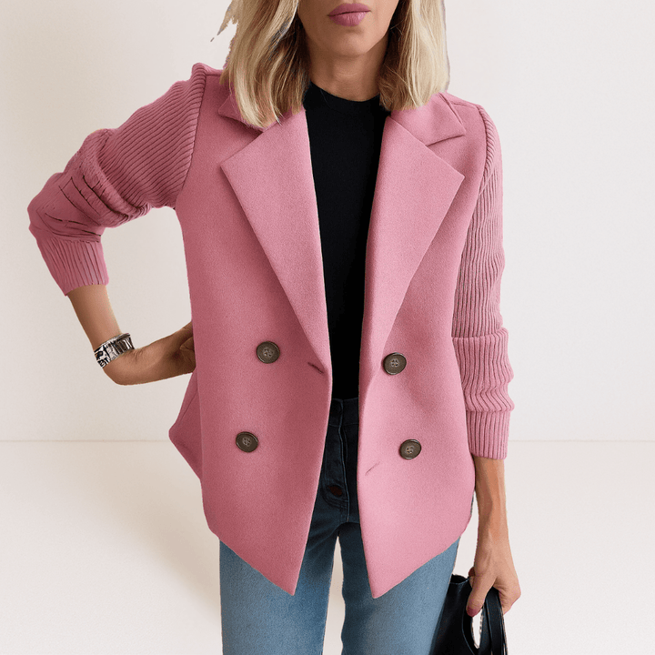 Olivia | Elegant jacket with knitted sleeves