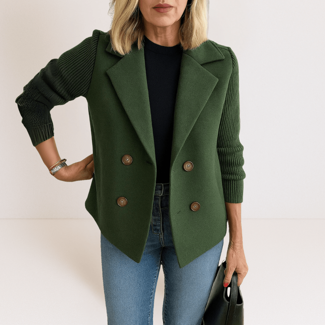Olivia | Elegant jacket with knitted sleeves