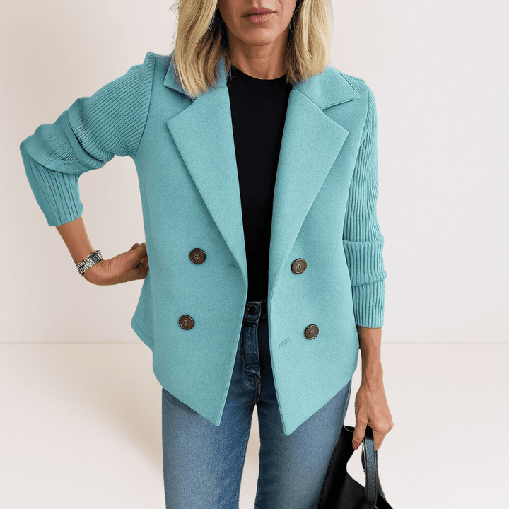 Olivia | Elegant jacket with knitted sleeves
