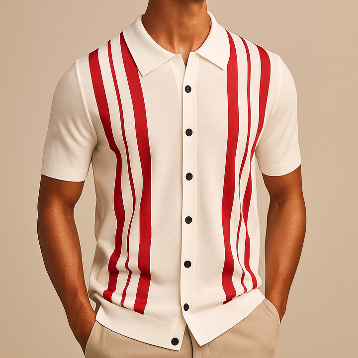 Luca | Retro Knit Button-Up