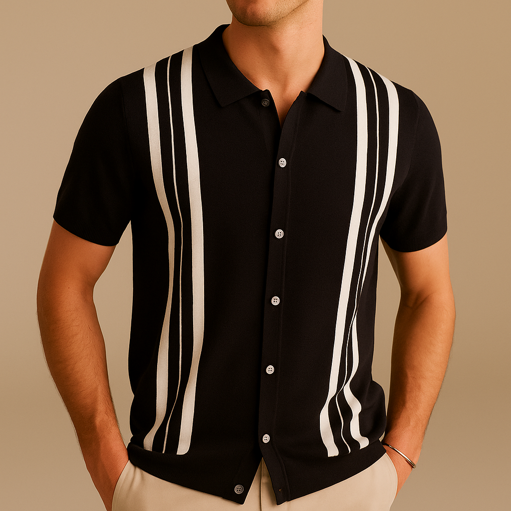 Luca | Retro Knit Button-Up