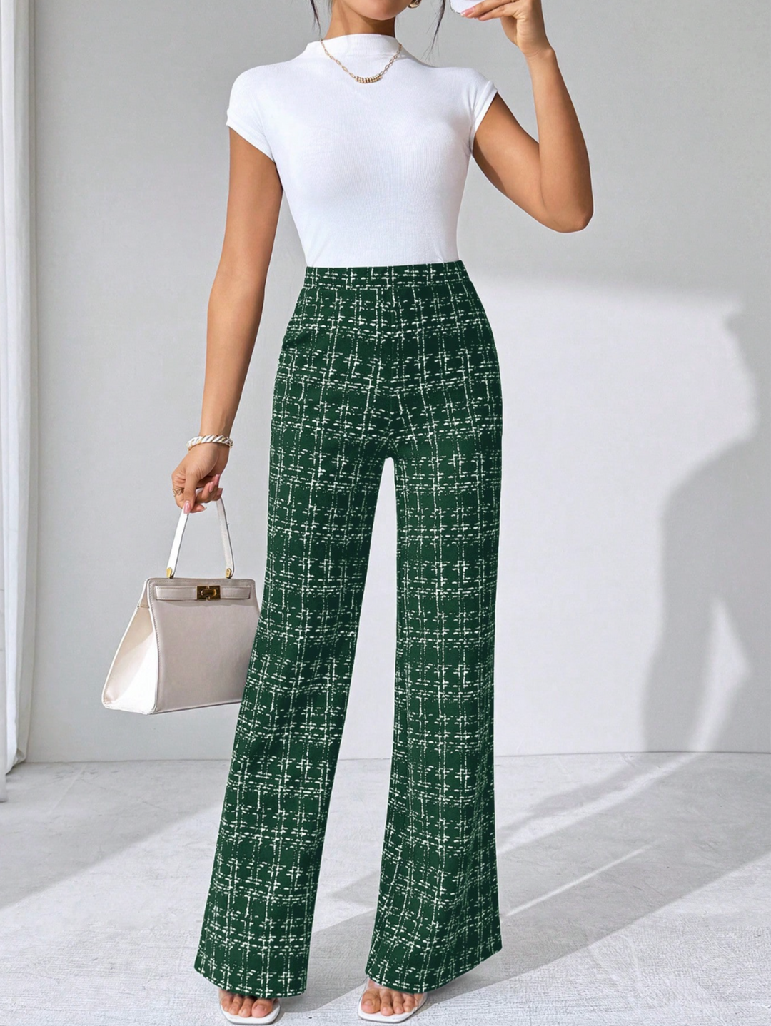 Marisol | Plaid Flare Wide Leg Pants