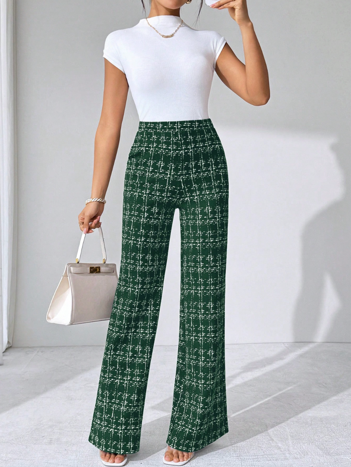 Marisol | Plaid Flare Wide Leg Pants