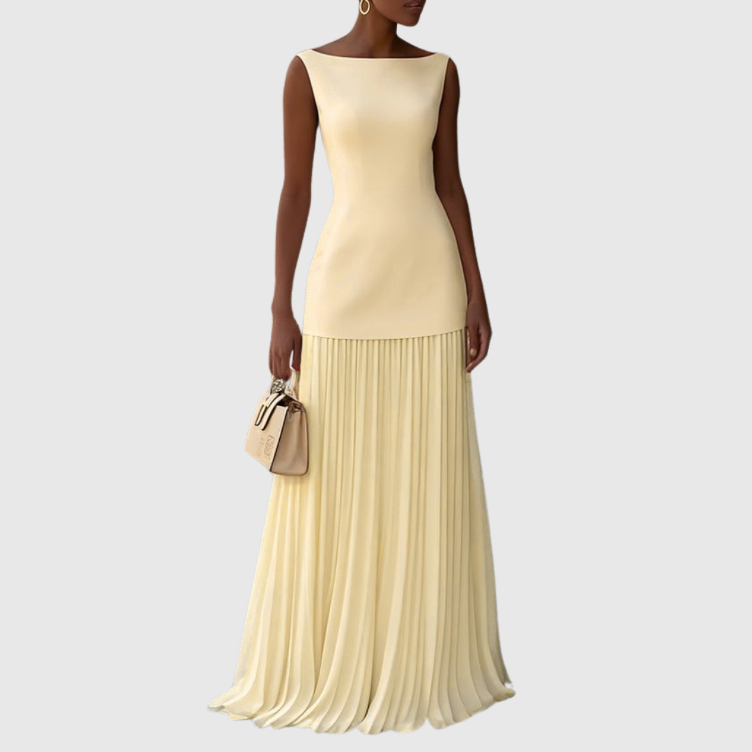 Rowina | Sleeveless Dress With Flowing Pleats