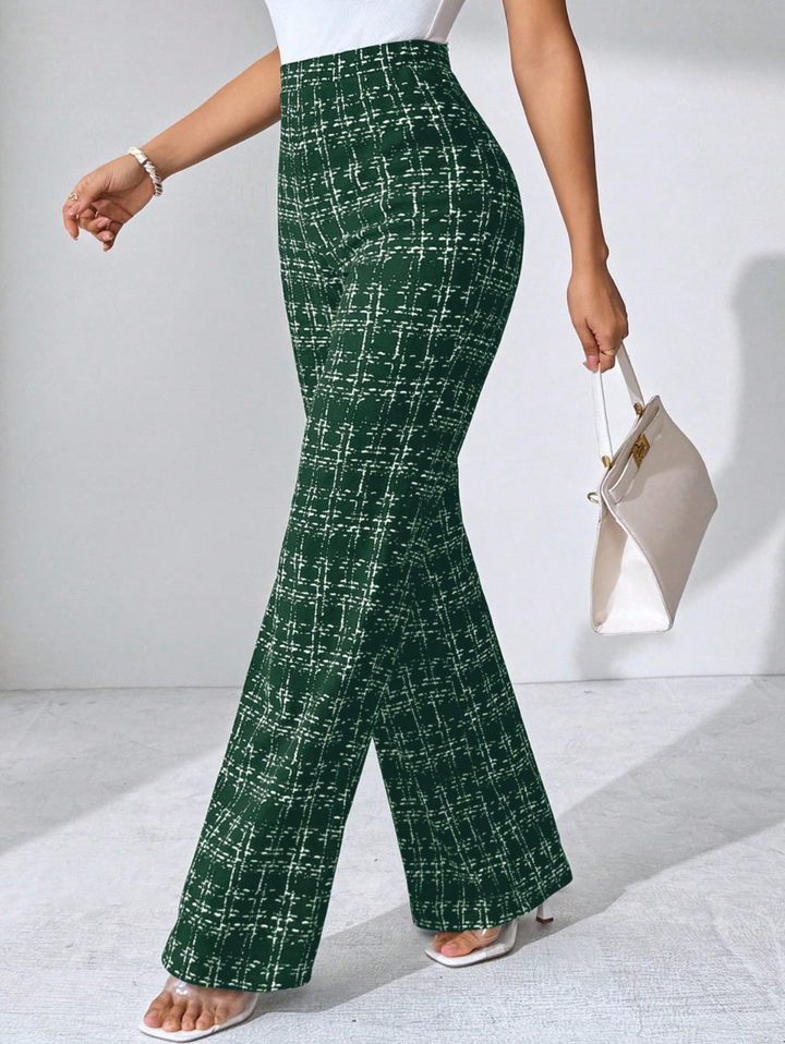 Marisol | Plaid Flare Wide Leg Pants