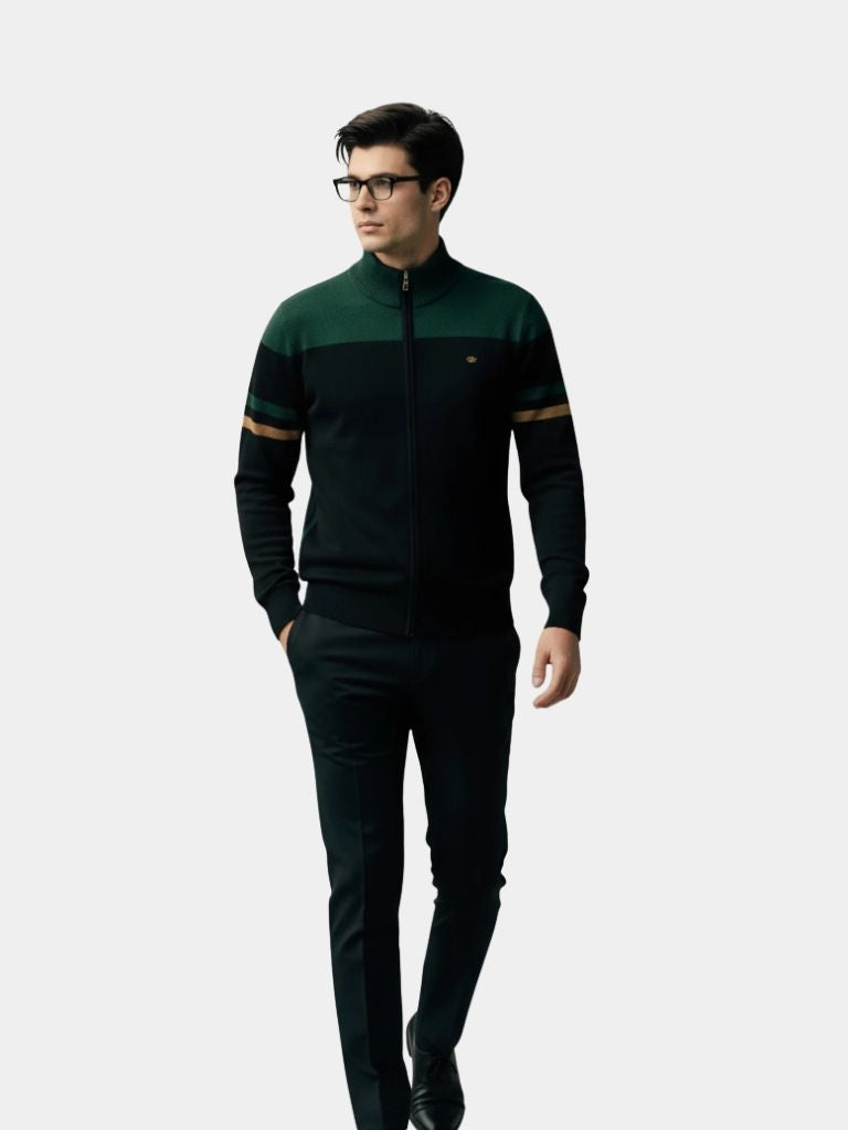 Cardigan Sweater Zipper Standing Collar Knitwear