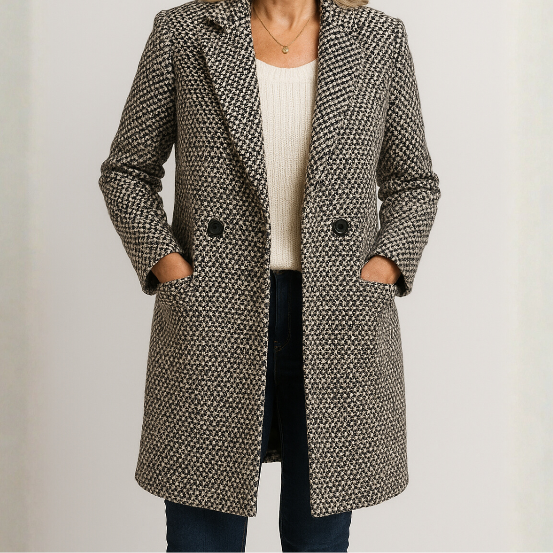 Edith | Warm-Lined Herringbone Coat