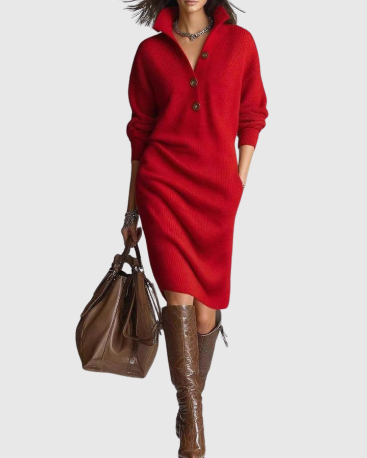 Arianell | Warm Knit Midi Dress, Elegant and Comfortable