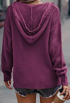 Lunira | Hooded Fringe Sweater