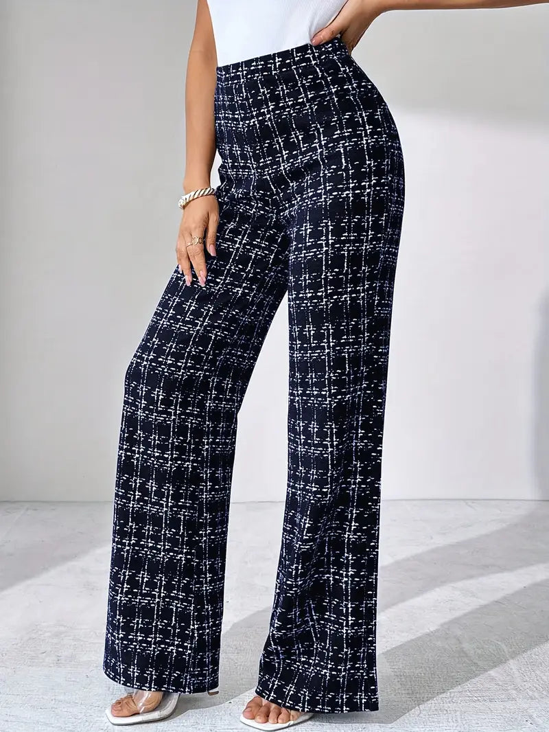 Marisol | Plaid Flare Wide Leg Pants