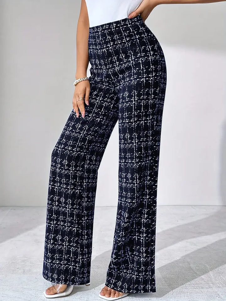 Marisol | Plaid Flare Wide Leg Pants