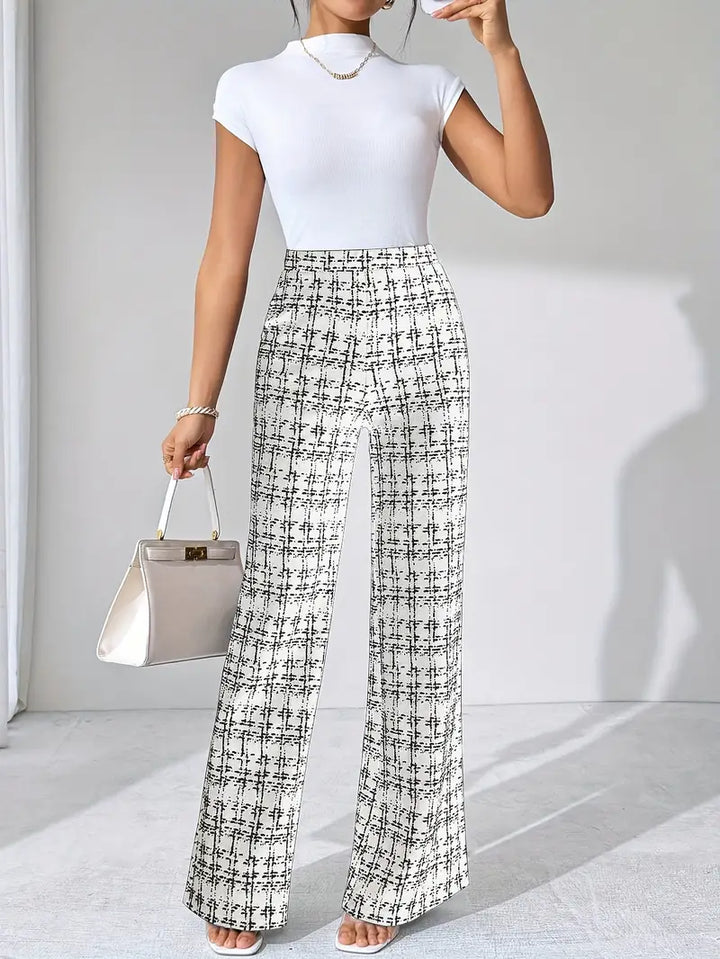 Marisol | Plaid Flare Wide Leg Pants