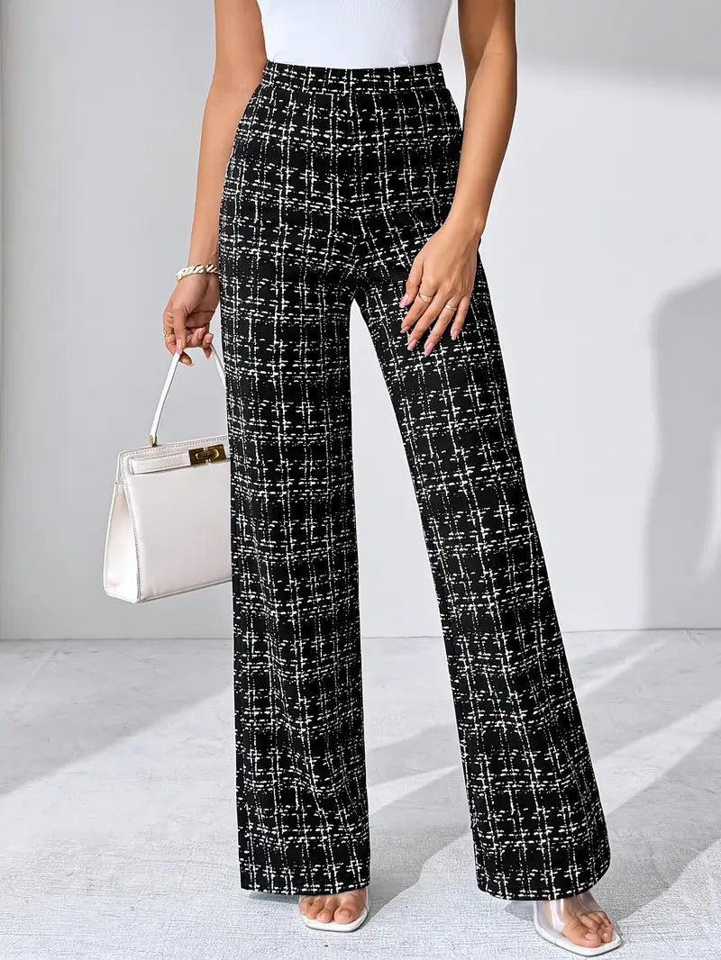 Marisol | Plaid Flare Wide Leg Pants