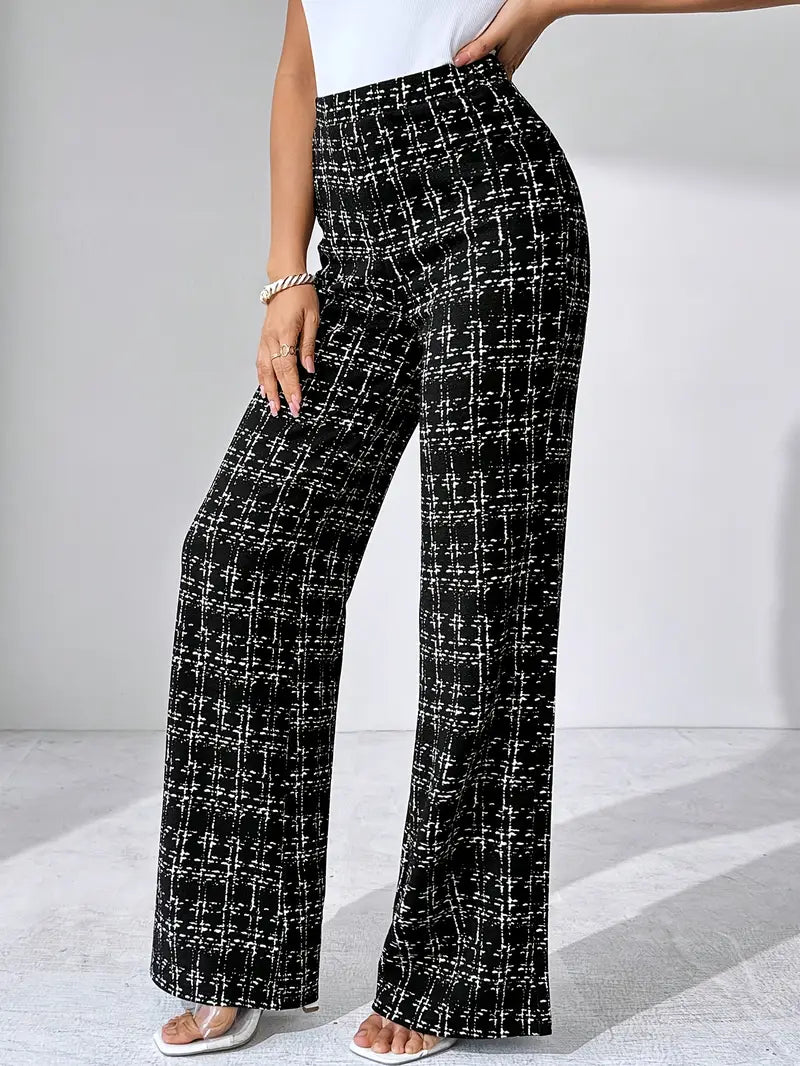 Marisol | Plaid Flare Wide Leg Pants