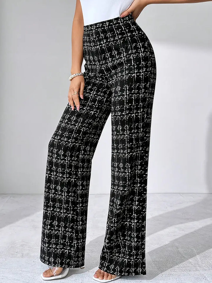 Marisol | Plaid Flare Wide Leg Pants