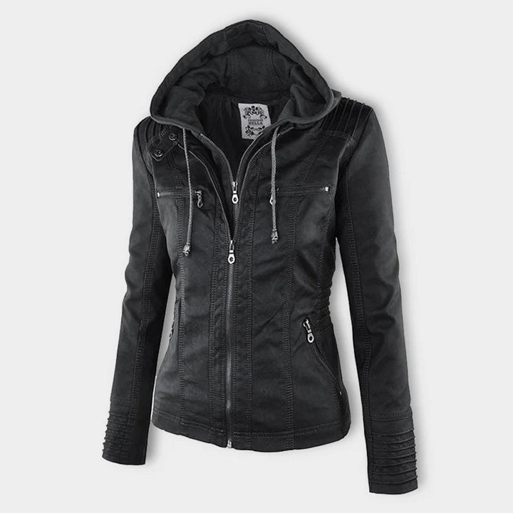 Jacky | Elegant Hooded Leather Jacket