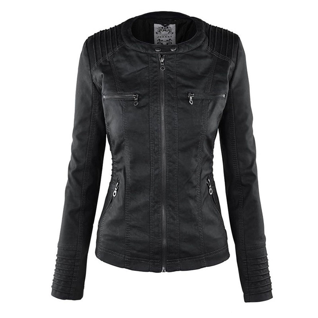Jacky | Elegant Hooded Leather Jacket