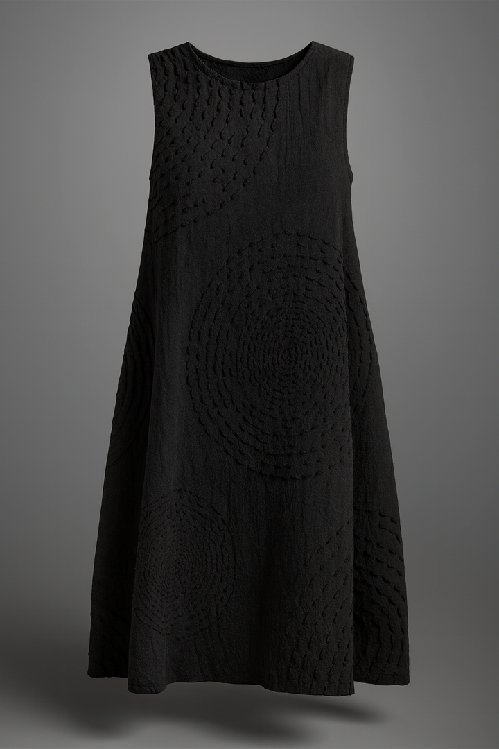 Casey | Soft Embroidered Sleeveless Midi Dress