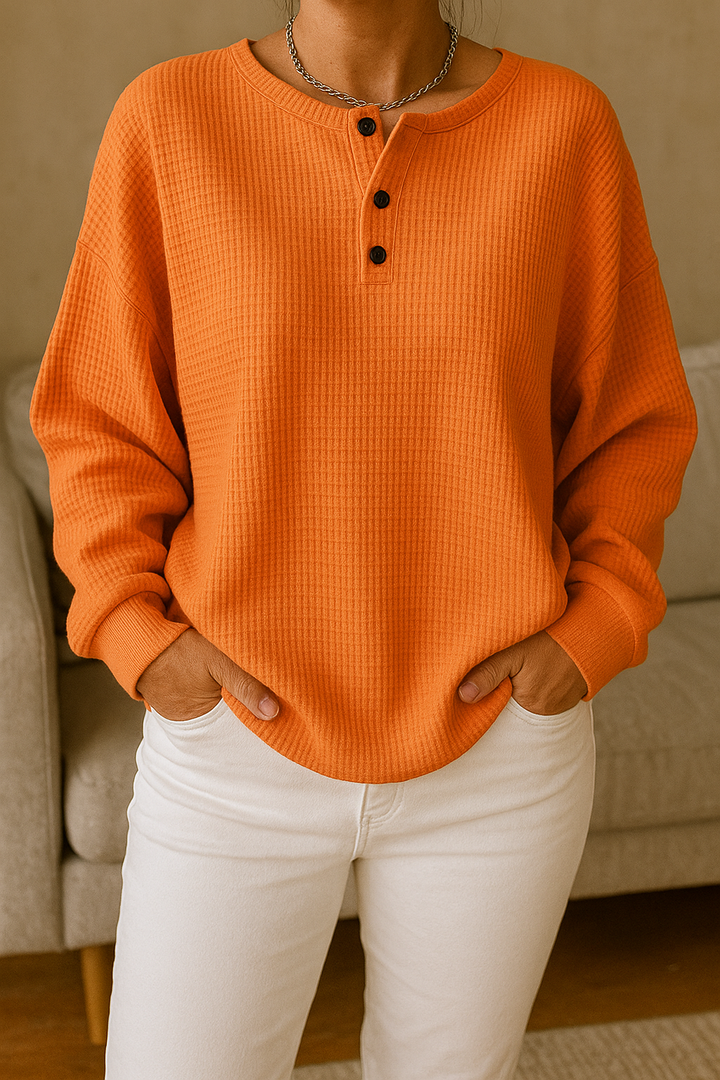 Adelina | Waffle Knit Henley