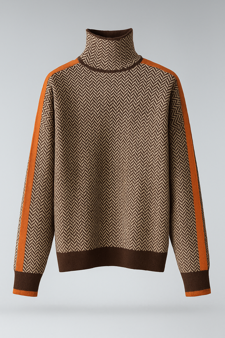 Alara | Bold Stripes High-Neck Sweater