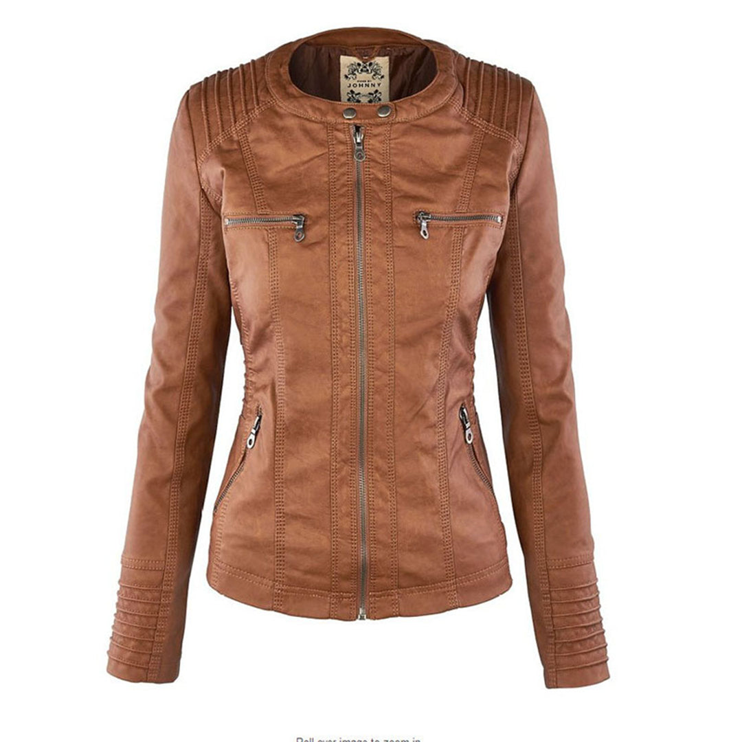 Jacky | Elegant Hooded Leather Jacket