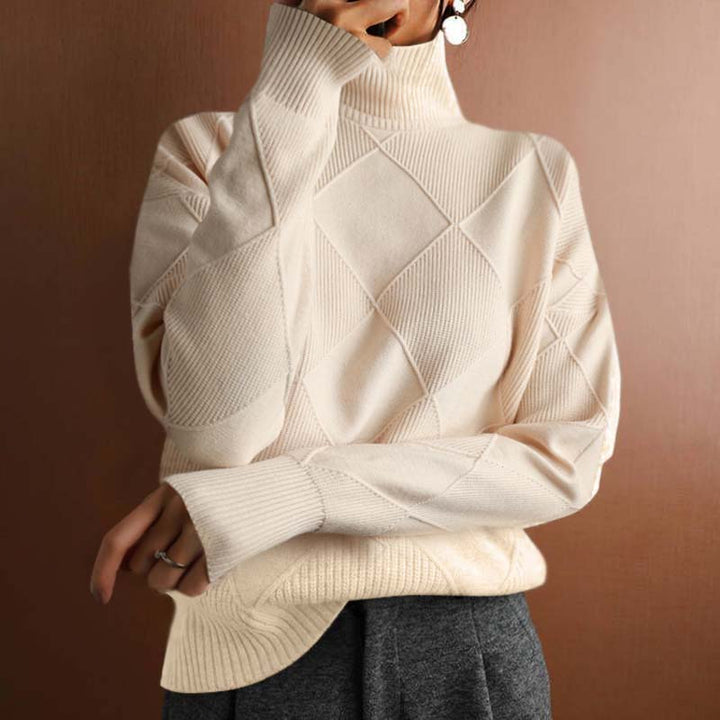 Kylie | Textured Turtleneck Knit Sweater