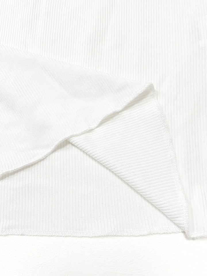 Nayla | Button Detail Ribbed Top