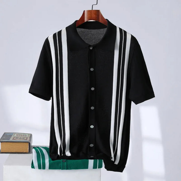 Luca | Retro Knit Button-Up