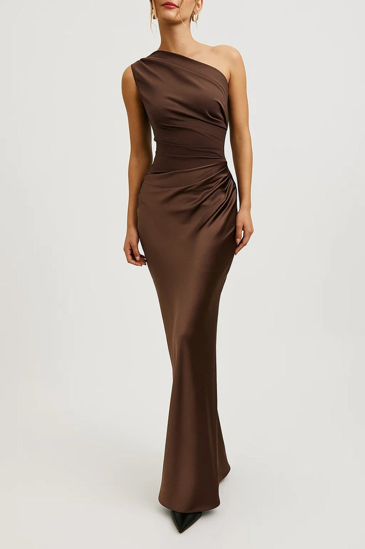 Elara | Satin Asymmetric Evening Gown