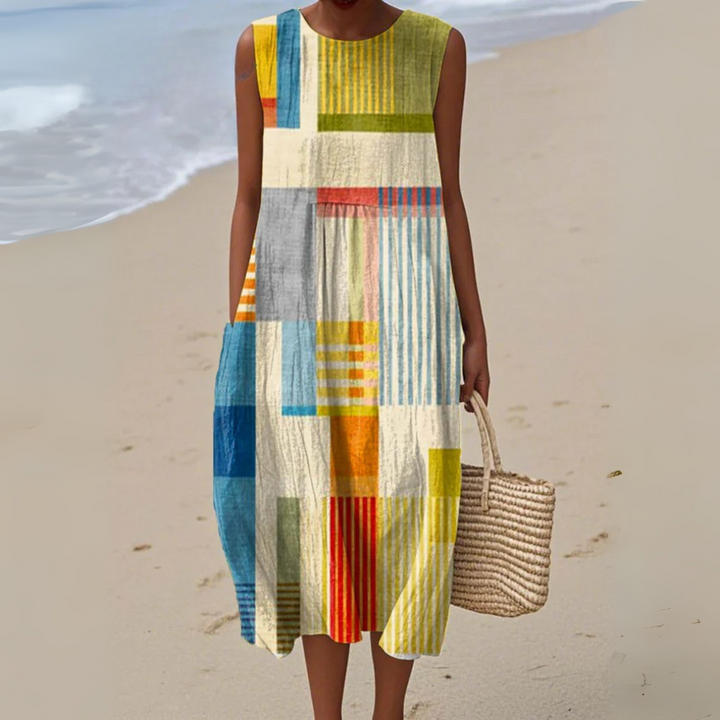 Lyla | Vibrant Geometric Summer Dress