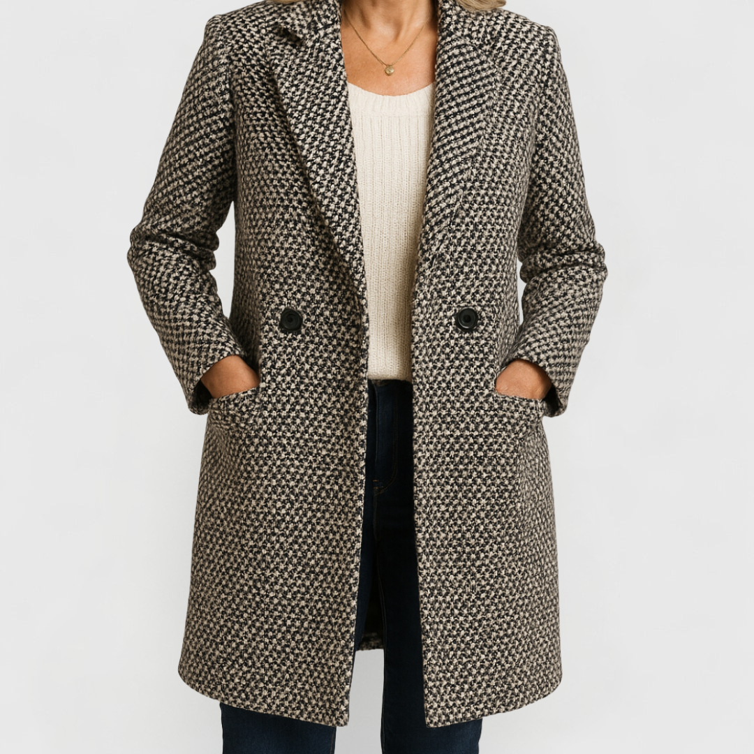 Edith | Warm-Lined Herringbone Coat