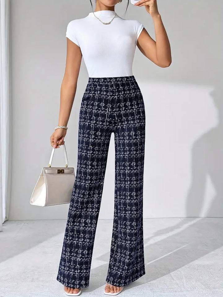 Marisol | Plaid Flare Wide Leg Pants