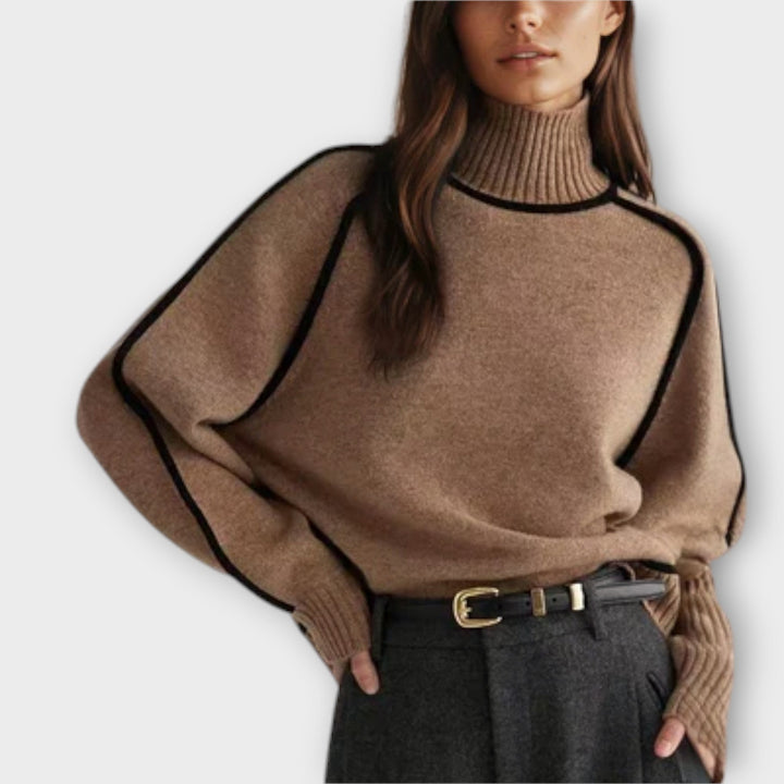 Brielle | Women Ribbed Turtleneck Sweater | Soft & Structured
