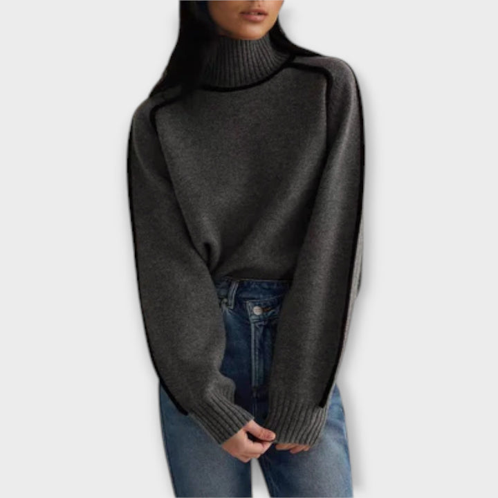 Brielle | Women Ribbed Turtleneck Sweater | Soft & Structured