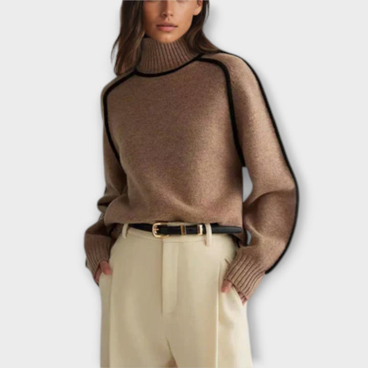 Brielle | Women Ribbed Turtleneck Sweater | Soft & Structured