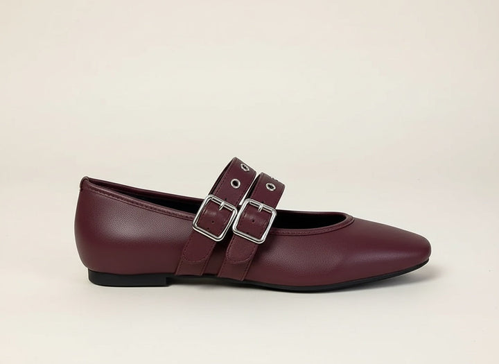 Ivy | Double Buckle Flats