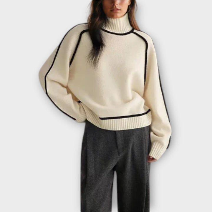 Brielle | Women Ribbed Turtleneck Sweater | Soft & Structured