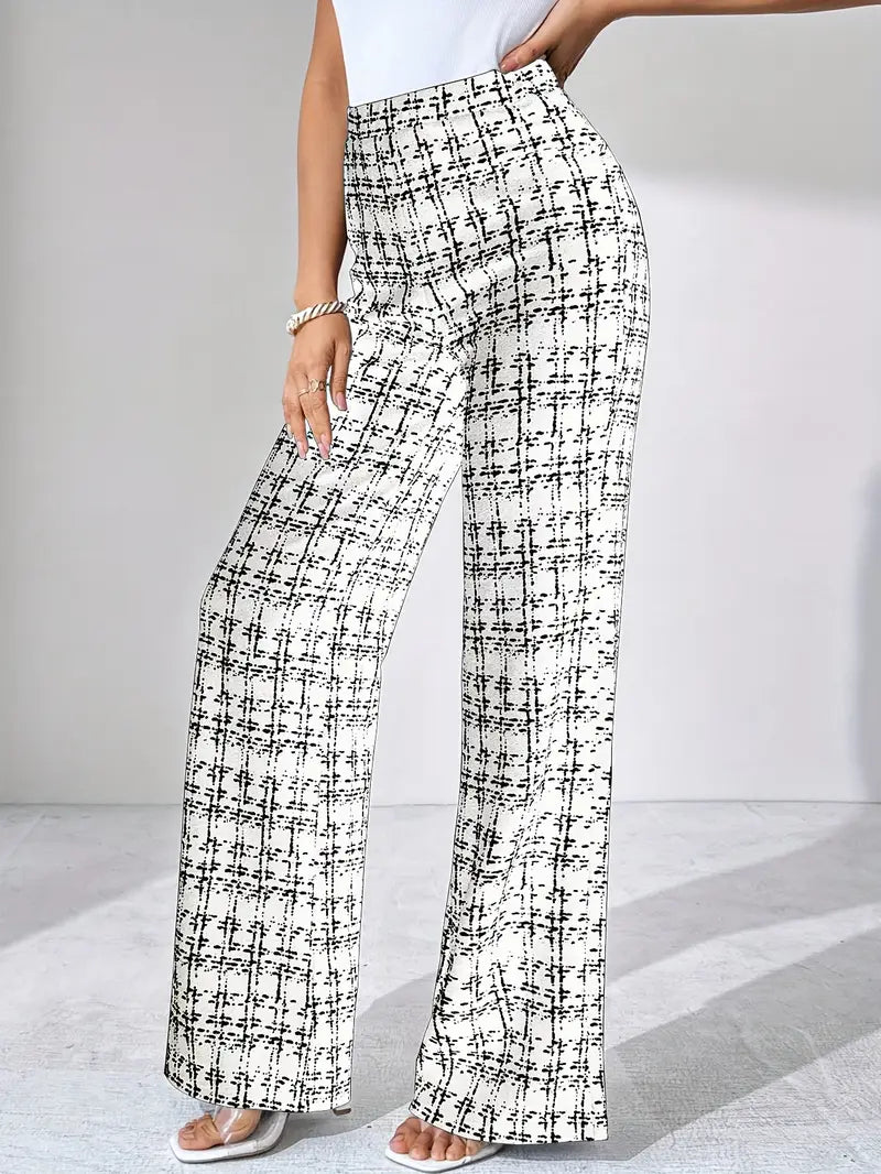 Marisol | Plaid Flare Wide Leg Pants