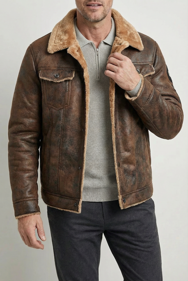 Noxar™ | Warm and Versatile Leather Jacket