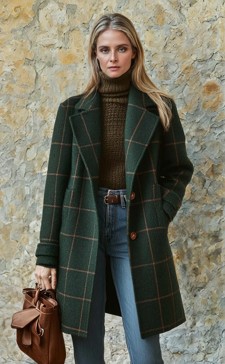Cambria | Wool Check Overcoat