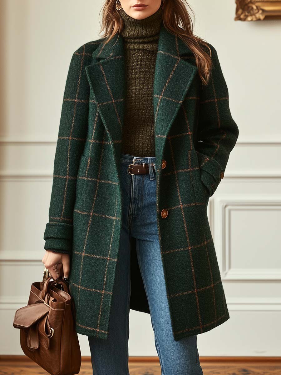 Cambria | Wool Check Overcoat