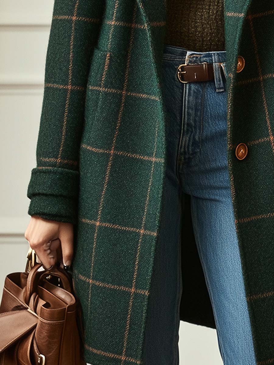 Cambria | Wool Check Overcoat