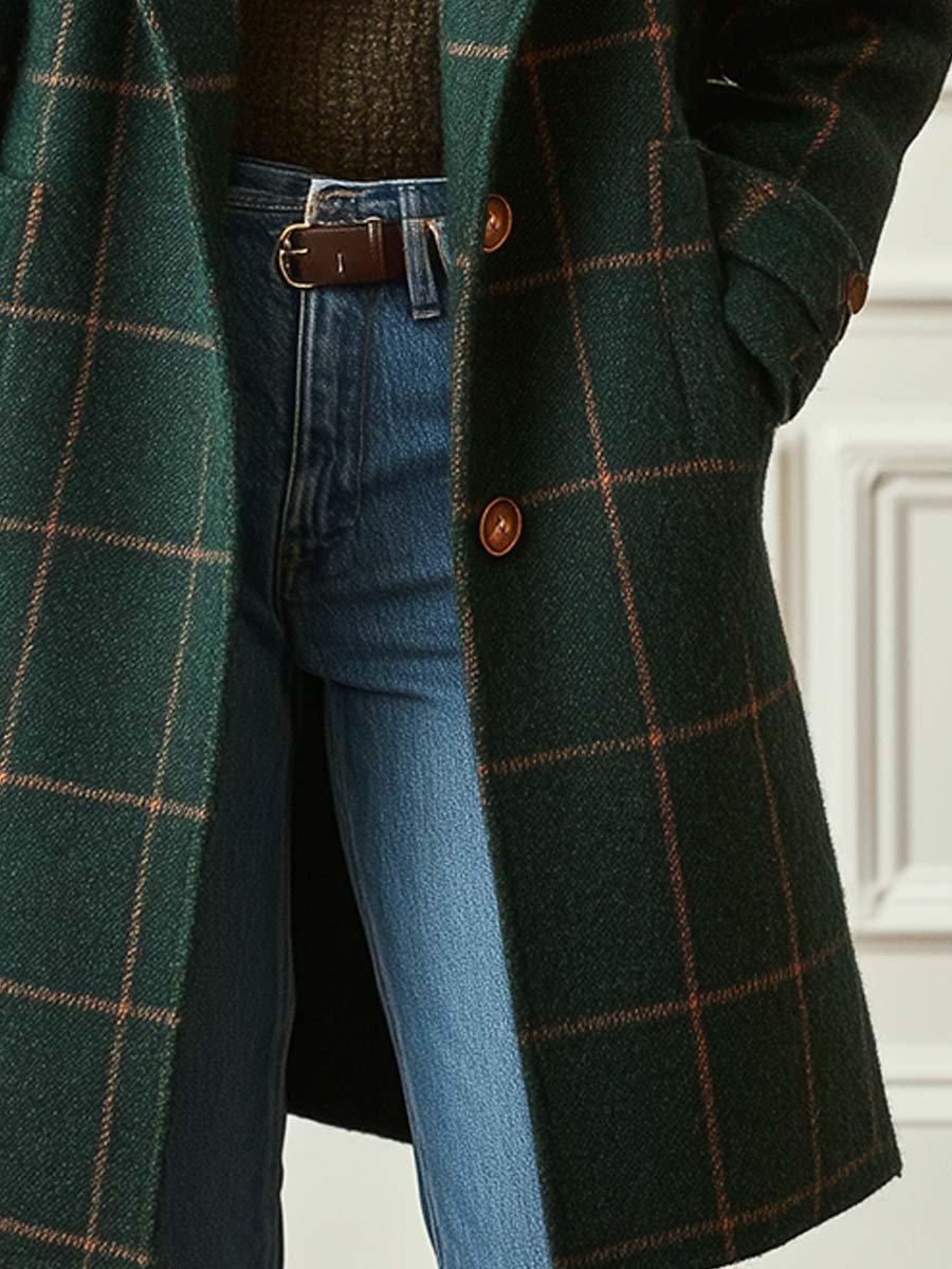 Cambria | Wool Check Overcoat