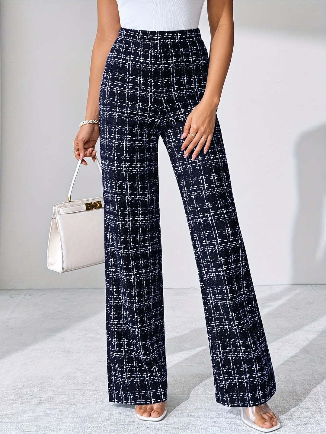 Marisol | Plaid Flare Wide Leg Pants
