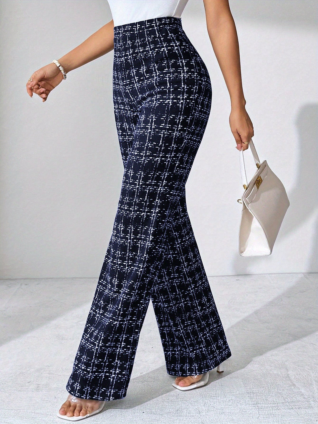 Marisol | Plaid Flare Wide Leg Pants