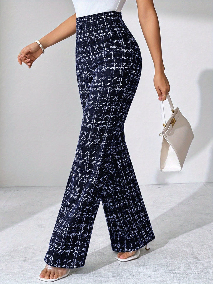 Marisol | Plaid Flare Wide Leg Pants