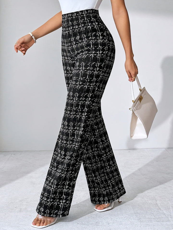 Marisol | Plaid Flare Wide Leg Pants