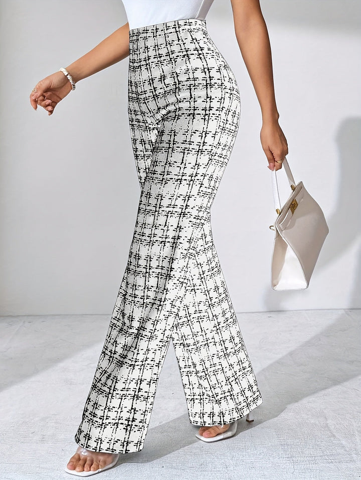 Marisol | Plaid Flare Wide Leg Pants