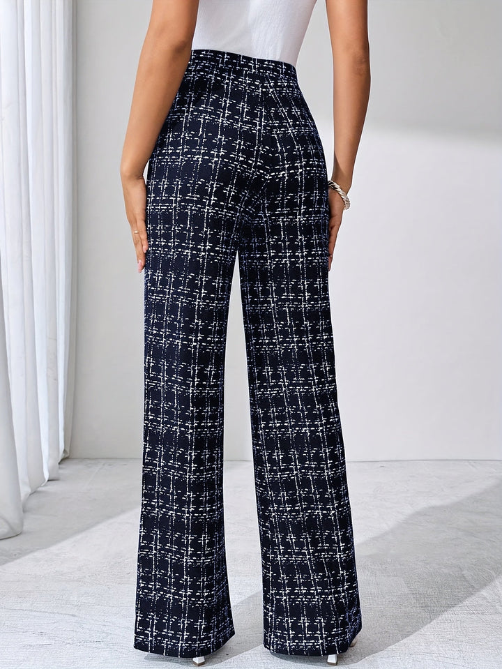 Marisol | Plaid Flare Wide Leg Pants